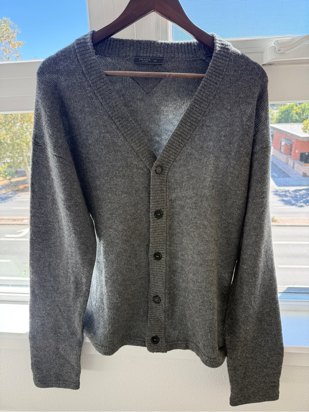 Authentic Prada Milano 100% Cashmere V-Neck Cardigan - Size 46 - Made in Italy